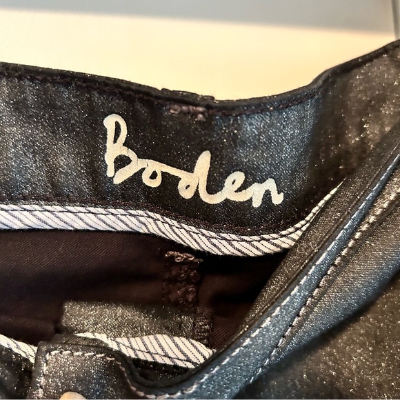 Boden Metallic Black Charcoal Denim Pencil Skirt - Picture 4 of 7